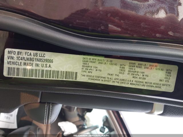 2022 JEEP GRAND CHEROKEE L 1C4RJKBG1N8539066 Photo 8