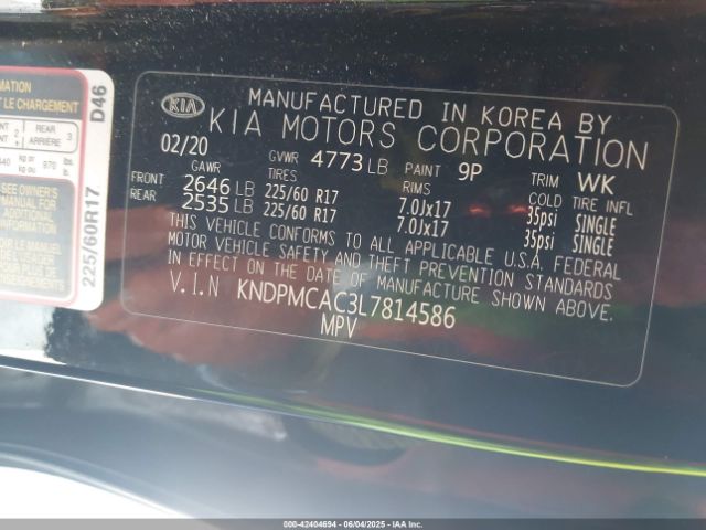 2020 KIA SPORTAGE KNDPMCAC3L7814586 Photo 8