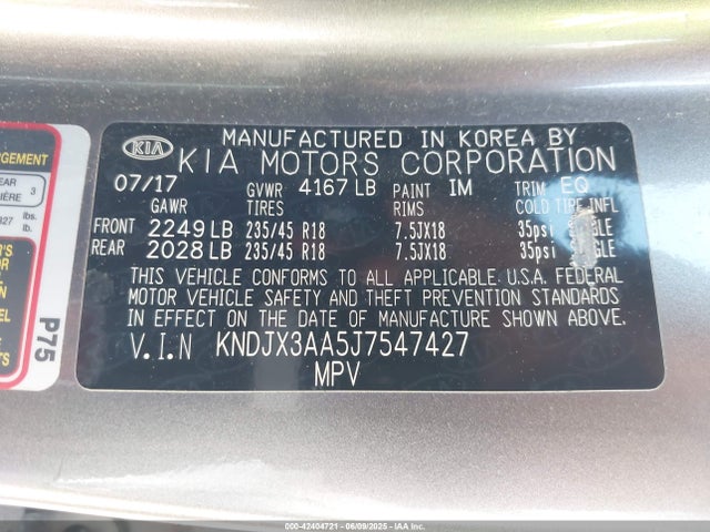 KNDJX3AA5J7547427 KIA g