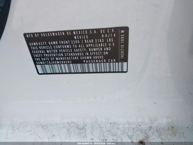 3VWD17AJ4EM288282 Volkswagen Jetta 1.8t Se