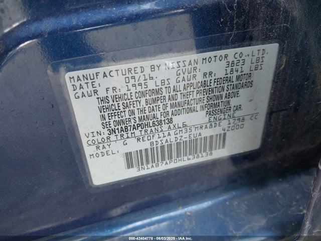 3N1AB7AP0HL638138 Nissan 2017