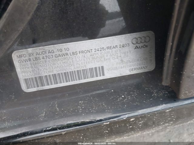 2011 AUDI A4 WAUEFAFL0BN026421 Photo 8