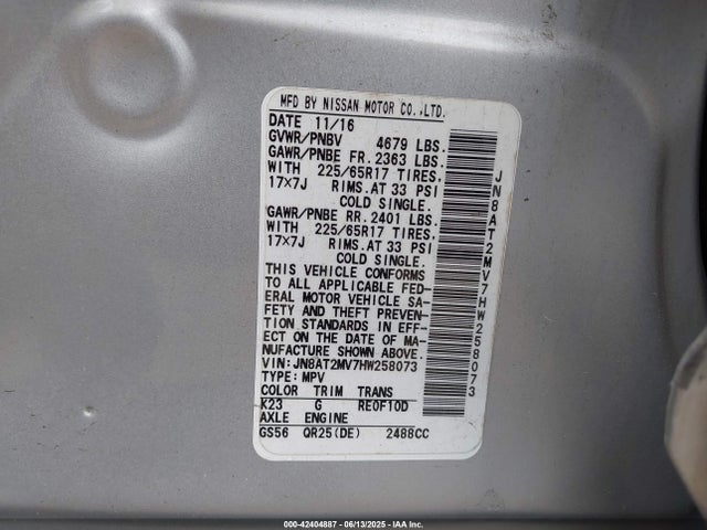 JN8AT2MV7HW258073 Nissan 2017