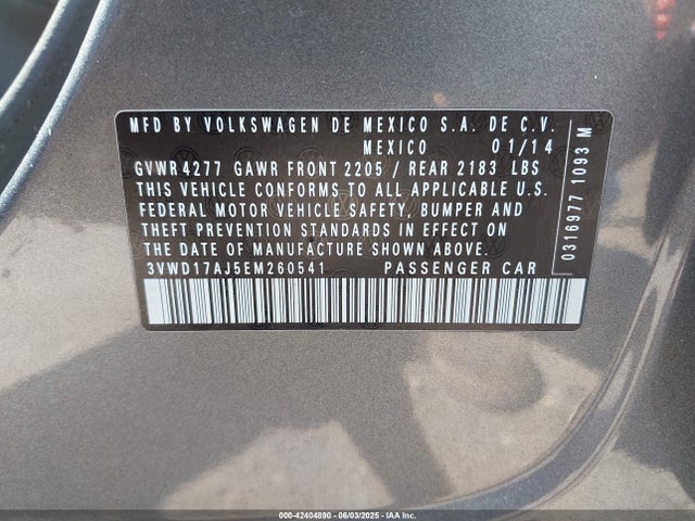 3VWD17AJ5EM260541 Volkswagen Jetta 1.8t Se