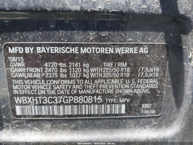 2016 BMW X1 WBXHT3C37GP880815 Photo 8