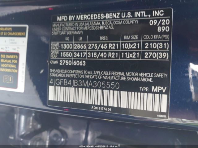 2021 MERCEDES-BENZ GLE 350 4JGFB4JB3MA305550 Photo 8