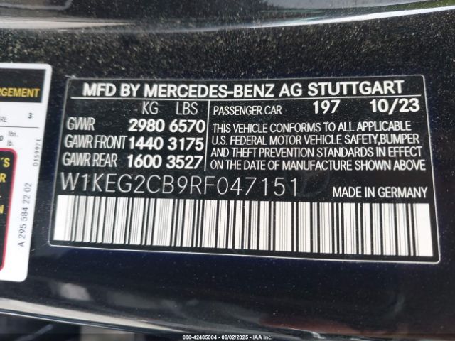 W1KEG2CB9RF047151 Mercedes-Benz Eqe 500 4matic