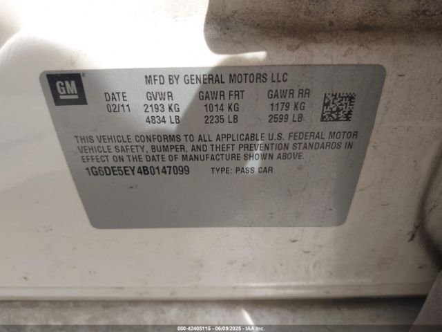 2011 CADILLAC CTS 1G6DE5EY4B0147099 Photo 8