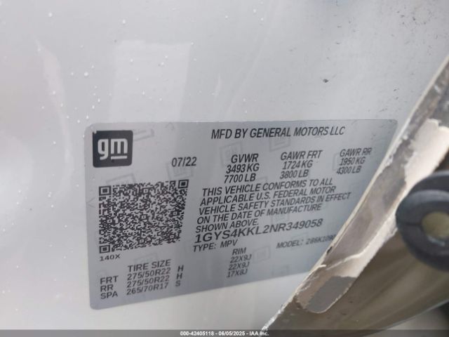 2022 CADILLAC ESCALADE ESV 1GYS4KKL2NR349058 Photo 8