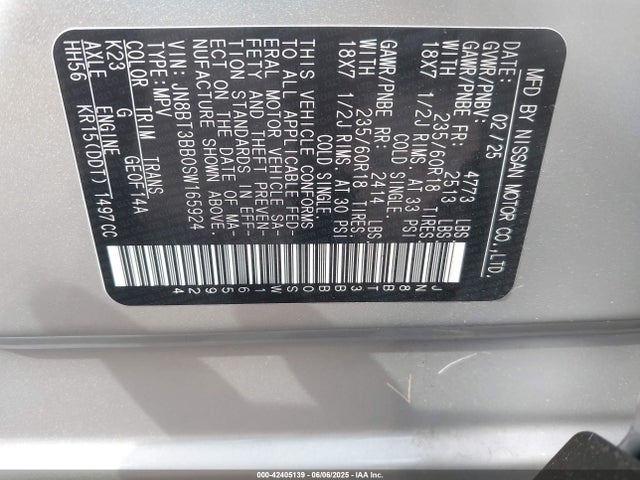 JN8BT3BB0SW165924 Nissan 2025