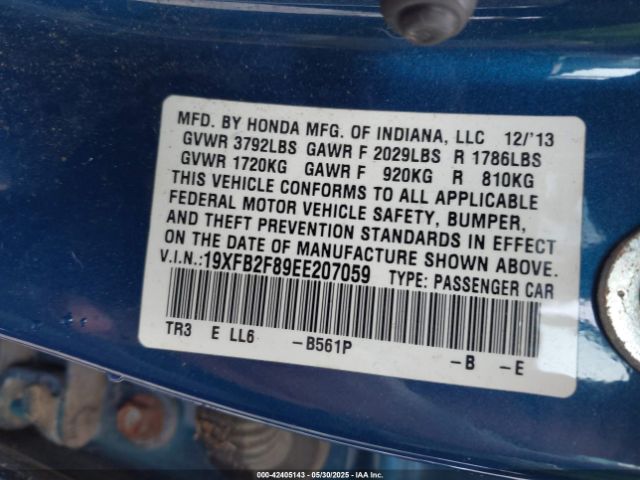 19XFB2F89EE207059 Honda CIVIC EX