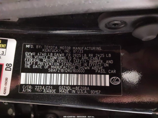 58AFZ1B12RU160600 Lexus Es 350 Ultra Luxury