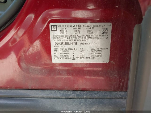 Chevrolet Trax 2017 3GNCJRSB5HL148793 Image 23