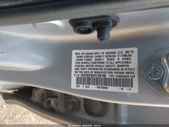 19XFB2F84FE109199 Honda CIVIC EX
