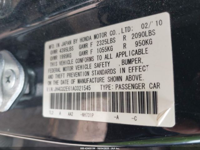 2010 ACURA TSX JH4CU2E61AC021545 Photo 8