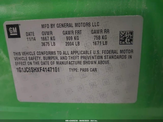 1G1JC6SHXF4147101 Chevrolet luw