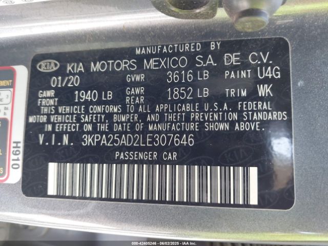 3KPA25AD2LE307646 KIA gammaii 1.6mpi+cvt