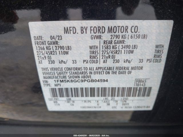 2023 FORD EXPLORER 1FM5K8GC9PGB04594 Photo 8