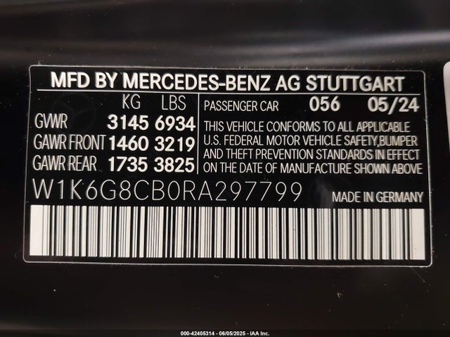 2024 MERCEDES-BENZ AMG S 63 E W1K6G8CB0RA297799 Photo 8