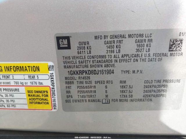 2013 GMC ACADIA 1GKKRPKD8DJ161904 Photo 8