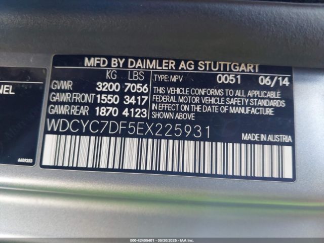 WDCYC7DF5EX225931 Mercedes-Benz G 63 Amg 4matic