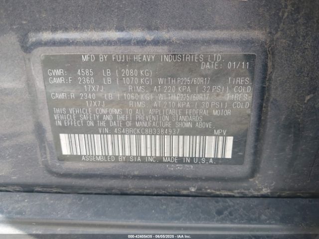 2011 SUBARU OUTBACK 4S4BRCKC8B3384937 Photo 8