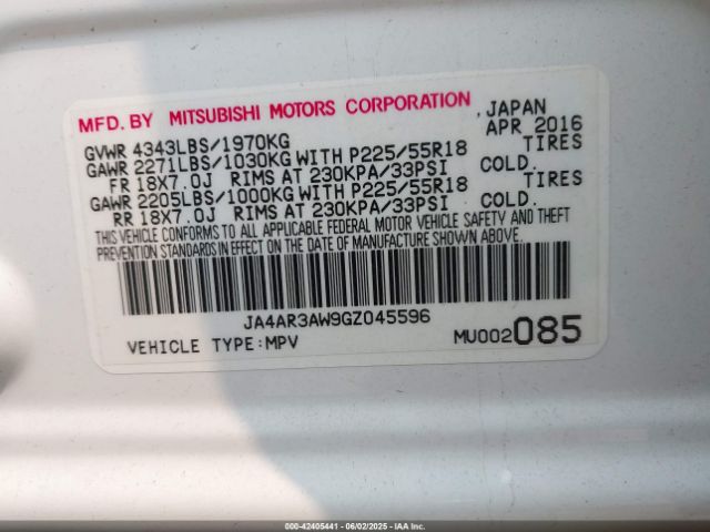 2016 MITSUBISHI OUTLANDER SPORT JA4AR3AW9GZ045596 Photo 8