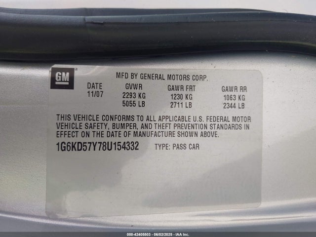 2008 CADILLAC DTS 1G6KD57Y78U154332 Photo 8