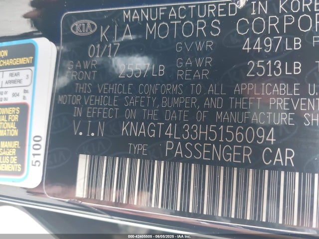 KNAGT4L33H5156094 KIA gdi