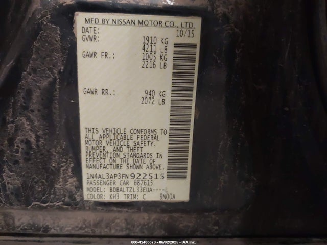 1N4AL3AP3FN922515 Nissan Altima