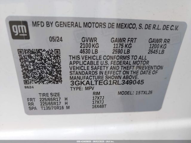 3GKALTEG1RL349045 GMC Terrain Awd Sle