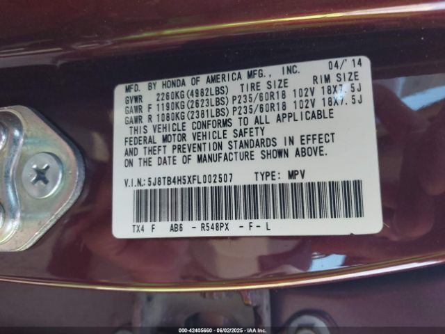 2015 ACURA RDX 5J8TB4H5XFL002507 Photo 8