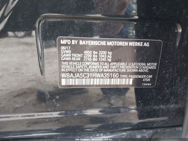 2017 BMW 530I WBAJA5C31HWA35160 Photo 8