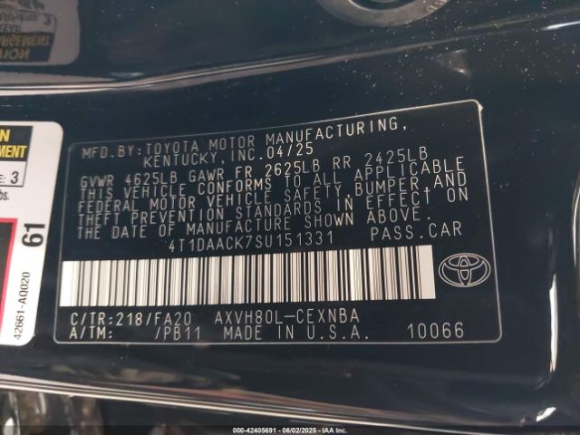 4T1DAACK7SU151331 Toyota CAMRY LE