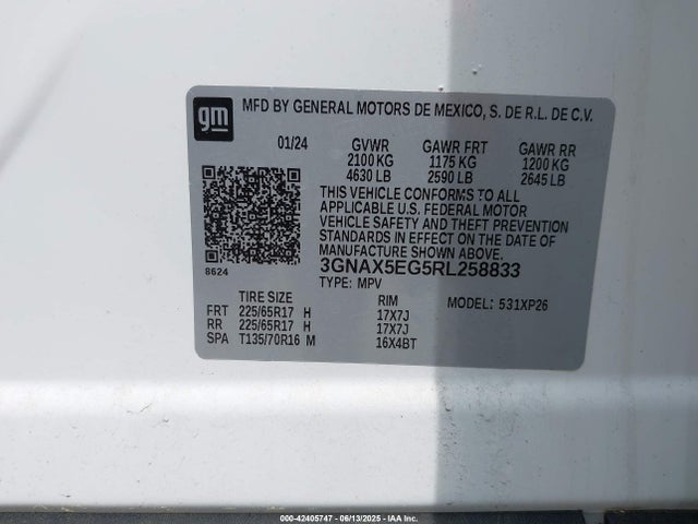 Chevrolet Equinox Awd 1fl 2024 3GNAX5EG5RL258833 Image 9