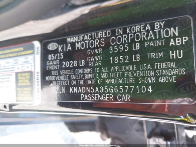 KNADN5A35G6577104 KIA gamma
