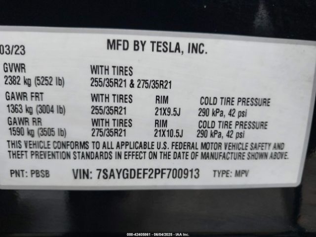 2023 TESLA MODEL Y 7SAYGDEF2PF700913 Photo 8