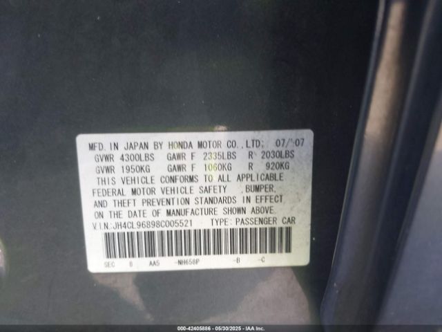 2008 ACURA TSX JH4CL96898C005521 Photo 8