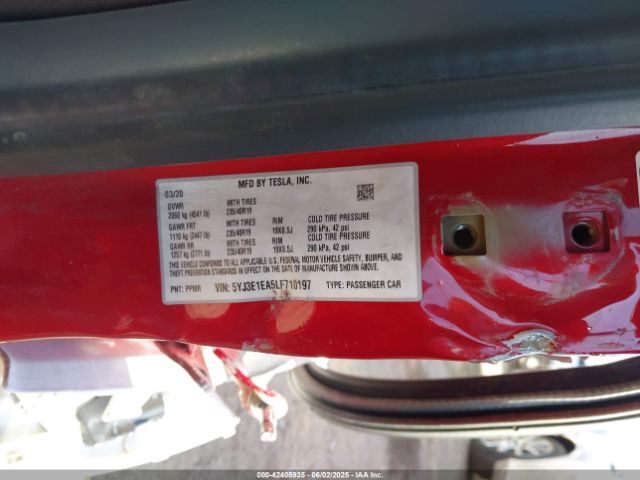 5YJ3E1EA5LF710197 Tesla MODEL 3