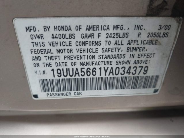 2000 ACURA TL 19UUA5661YA034379 Photo 8