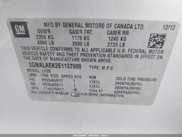 2GNALAEK2E1137908 Chevrolet EQUINOX LS