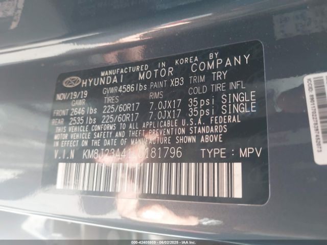 KM8J23A41LU181796 Hyundai TUCSON SE