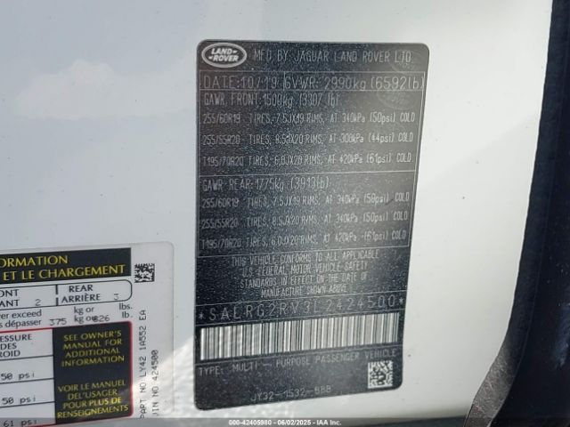 SALRG2RV3L2424500 Land Rover Discovery Se