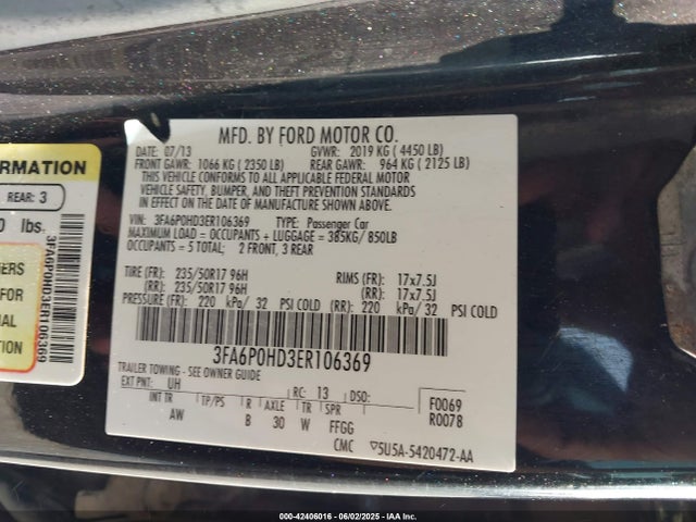 Ford Fusion 2014 3FA6P0HD3ER106369 Image 9