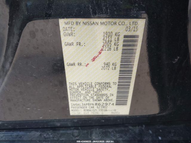 1N4AL3AP8FN862974 Nissan Altima 2.5 S