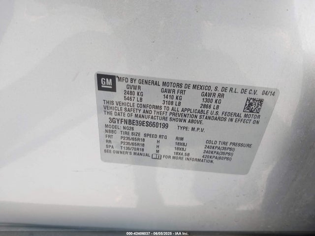2014 CADILLAC SRX 3GYFNBE39ES660199 Photo 8