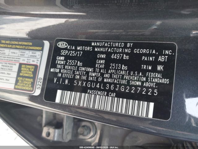 2018 KIA OPTIMA 5XXGU4L36JG227225 Photo 8