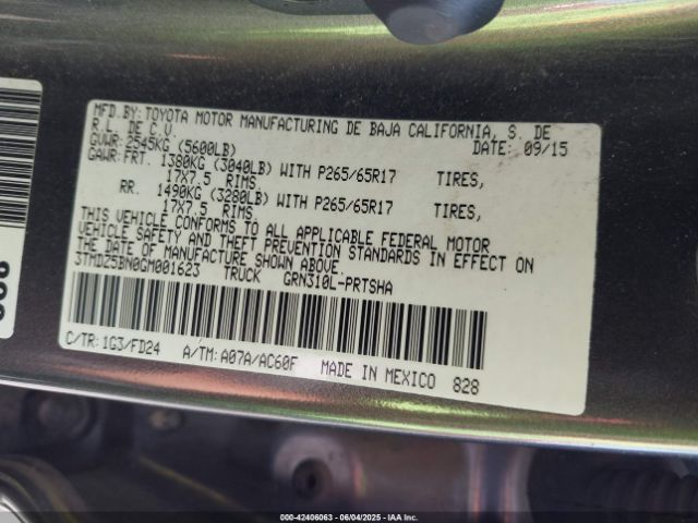 3TMDZ5BN0GM001623 Toyota 2gr-fks