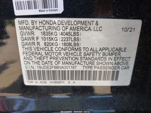 2022 ACURA ILX 19UDE2F88NA001167 Photo 8