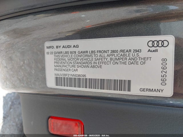 2022 AUDI A7 SPORTBACK WAUV2BF21NN036095 Photo 8